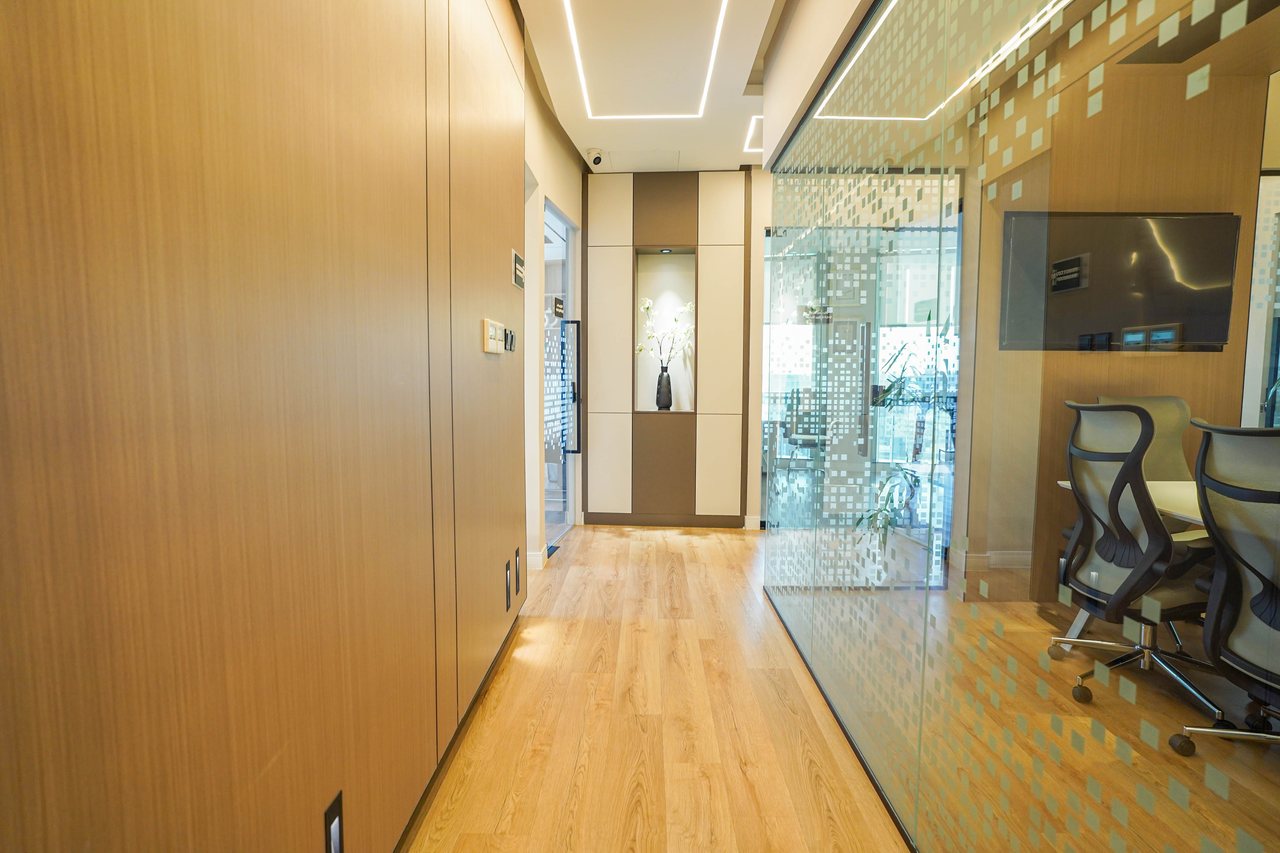 Entrance corridor inside a fitted Business Square office suite