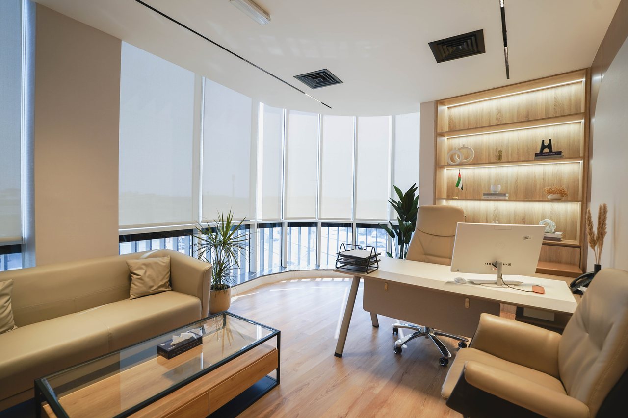 Wide view of an executive office suite at Business Square